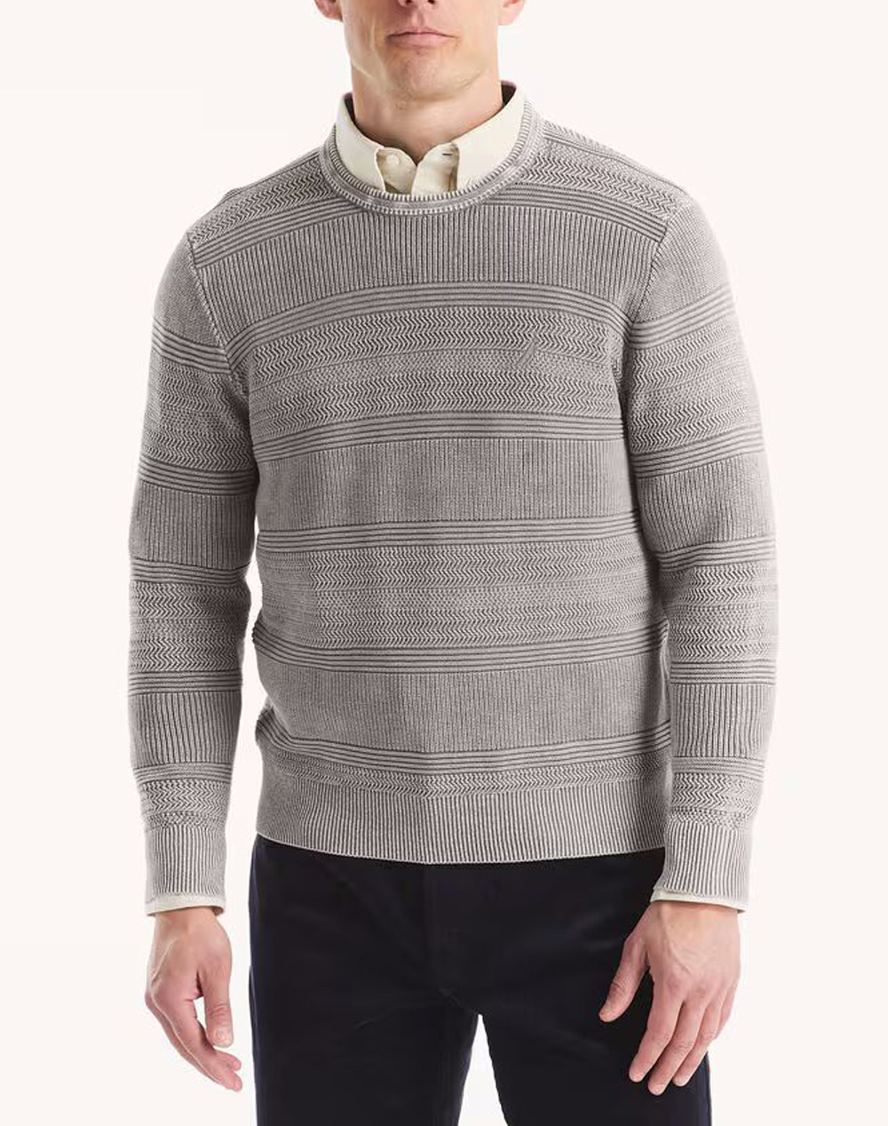 NAUTICA ΜΠΛΟΥΖΑ ΠΛΕΚΤΗ ΜΜ SWEATERS 3NCSR5720-0FR LightGray