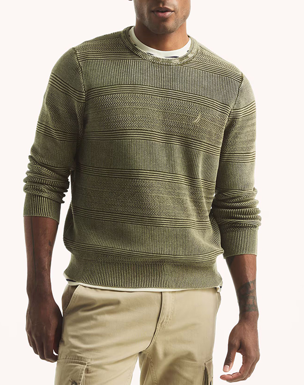 NAUTICA ΜΠΛΟΥΖΑ ΠΛΕΚΤΗ ΜΜ SWEATERS 3NCSR5720-3CF Olive
