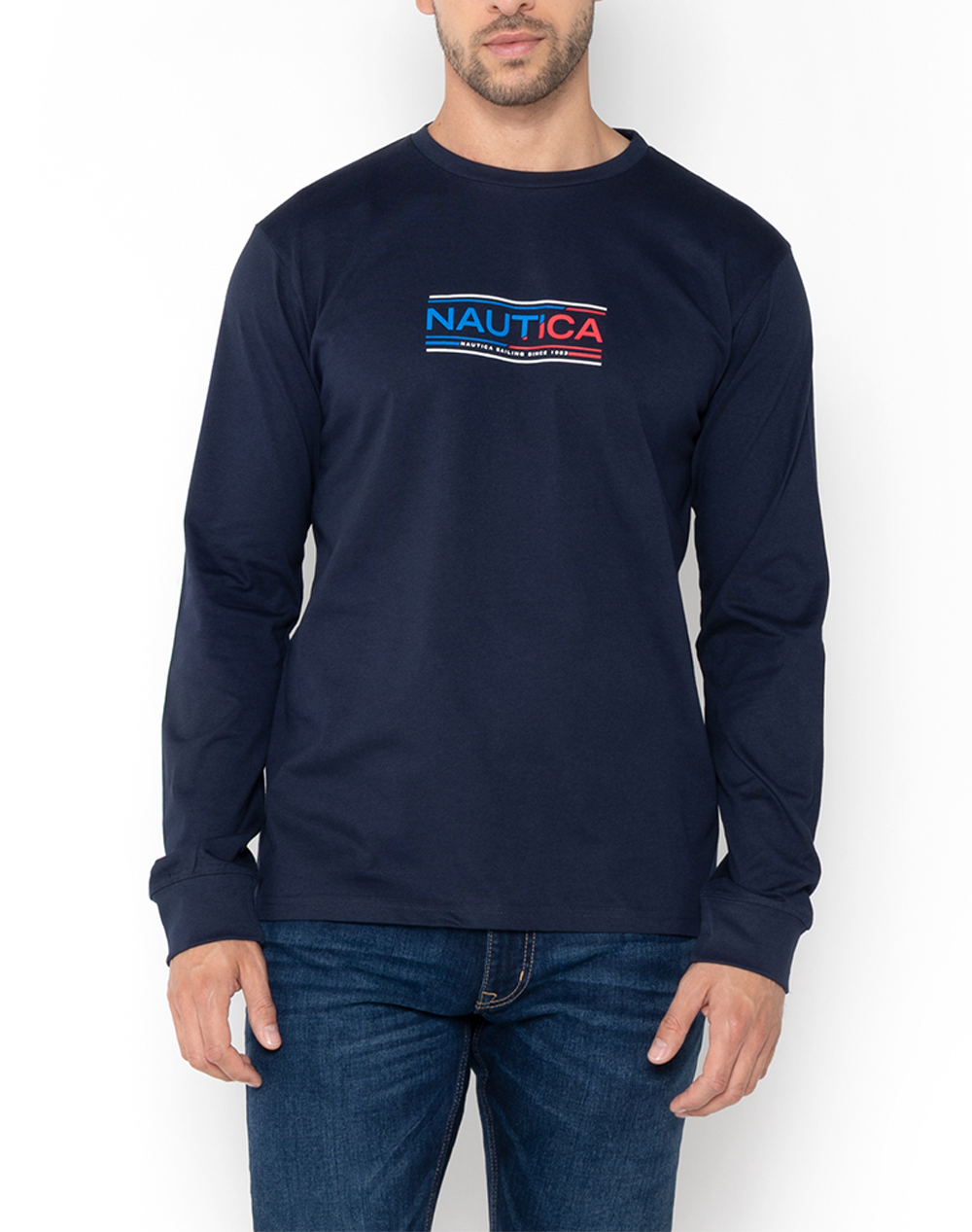 NAUTICA ΜΠΛΟΥΖΑ T-SHIRT ΜΜ Eyote T-Shirt LS 3NCN1T04094-459 NavyBlue