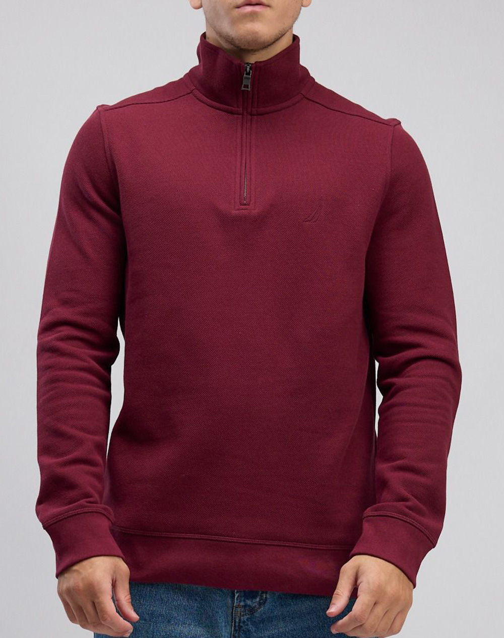 NAUTICA ΜΠΛΟΥΖΑ ΦΟΥΤΕΡ ΜΜ PIQUE FLEECE 1/4 ZIP 3NCK57174-60R Bordeux
