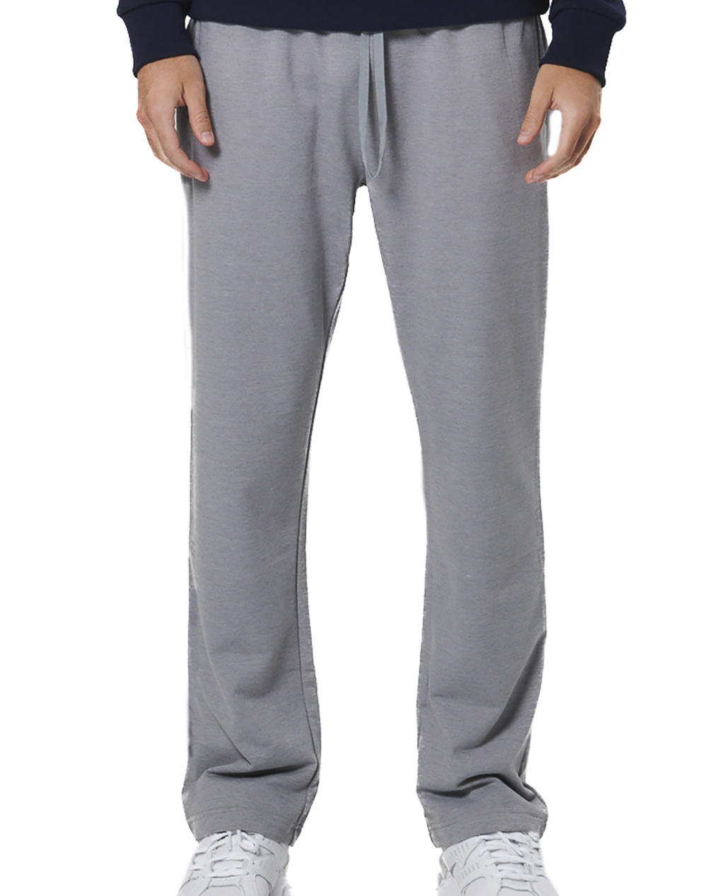 BODY ACTION MEN''S ESSENTIALS FRENCH TERRY PANTS 023529-01-DARK MELANGE GREY Gray