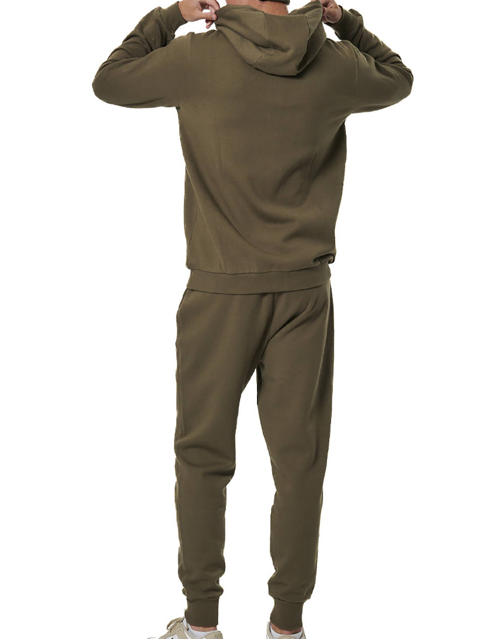 BODY ACTION MEN''S FLEECE SPORTSTYLE JOGGERS 023530-01-OLIVE GREY Olive φωτογραφία