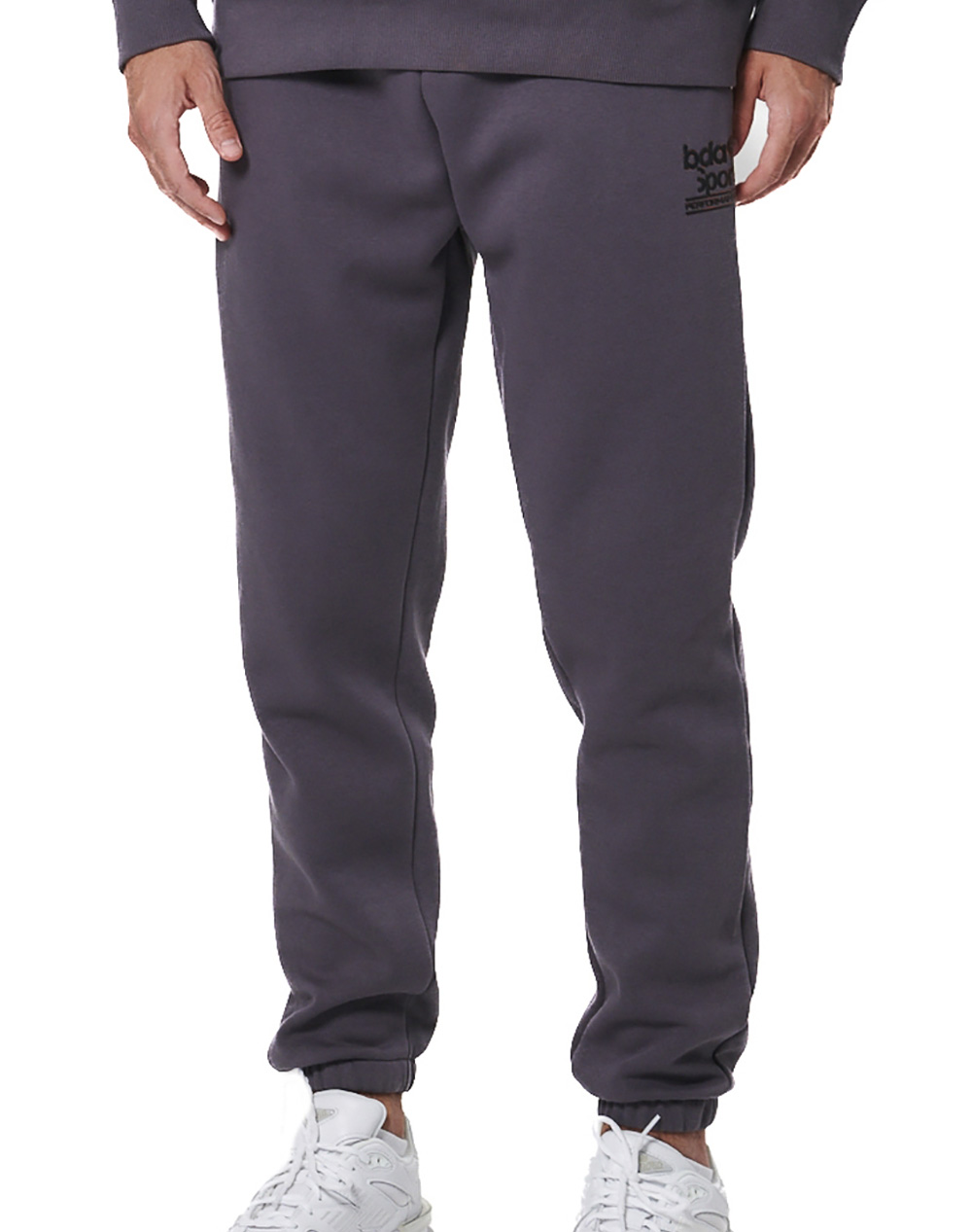 BODY ACTION MEN''S SOFT FLEECE TRACK PANTS 023535-01-BOULEVARD GREY DarkGray