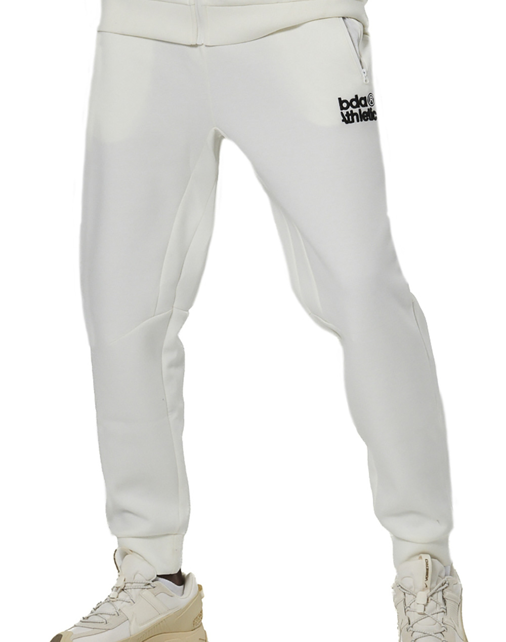 BODY ACTION MEN''S SPORT GYM TECH JOGGERS 023532-01-WHITE OFF OffWhite