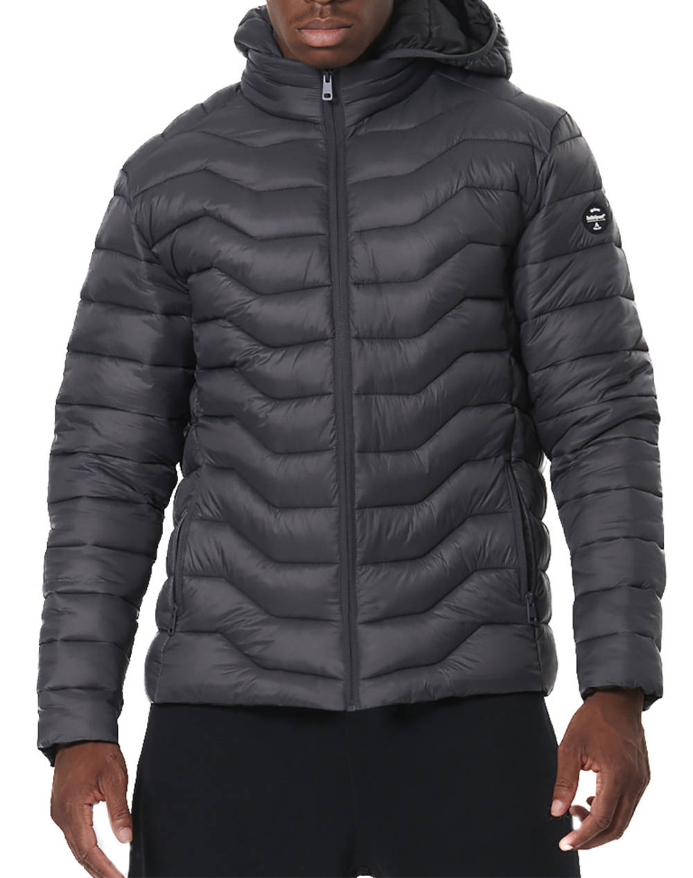 BODY ACTION BODY ACTION MEN''S LIGHTWEIGHT QUILTED JACKET WITH HOOD 073535-01-BLACK Black