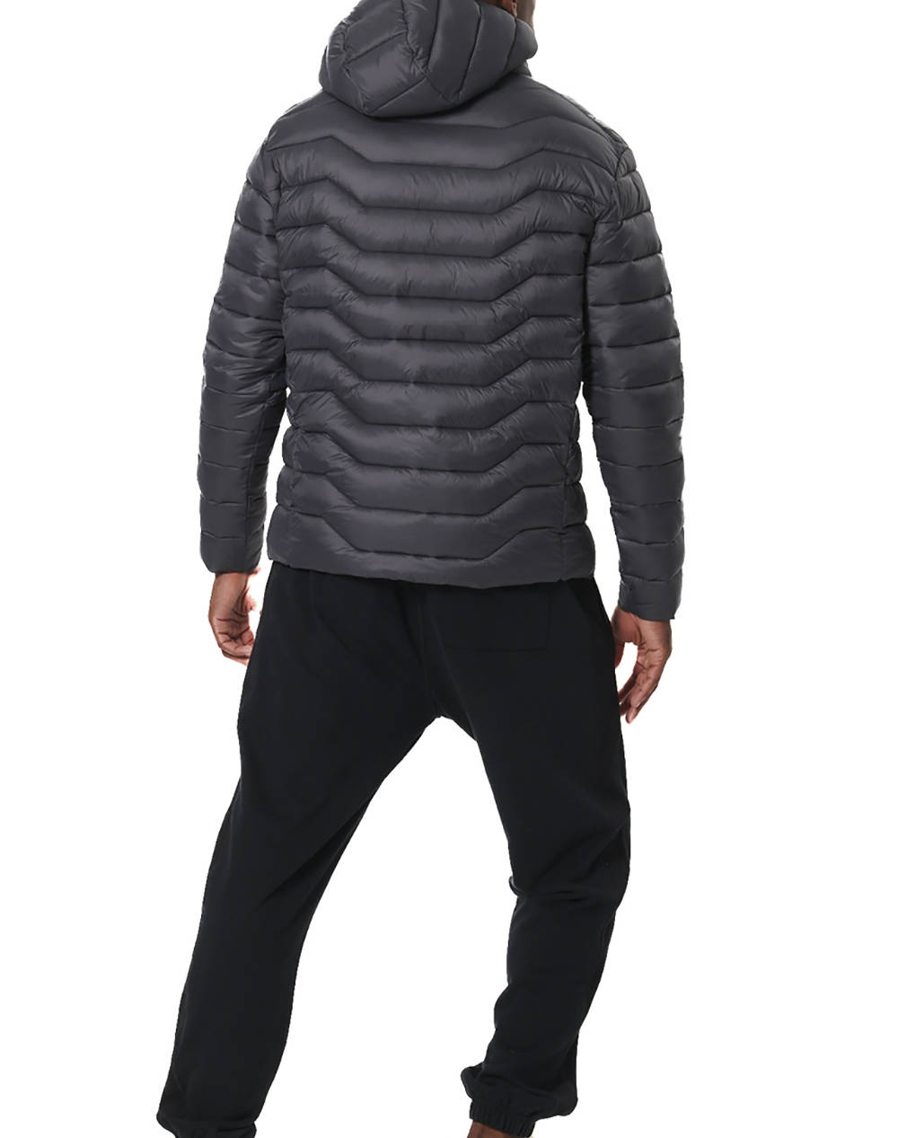 BODY ACTION MEN''S LIGHTWEIGHT QUILTED JACKET WITH HOOD 073535-01-BLACK Black φωτογραφία