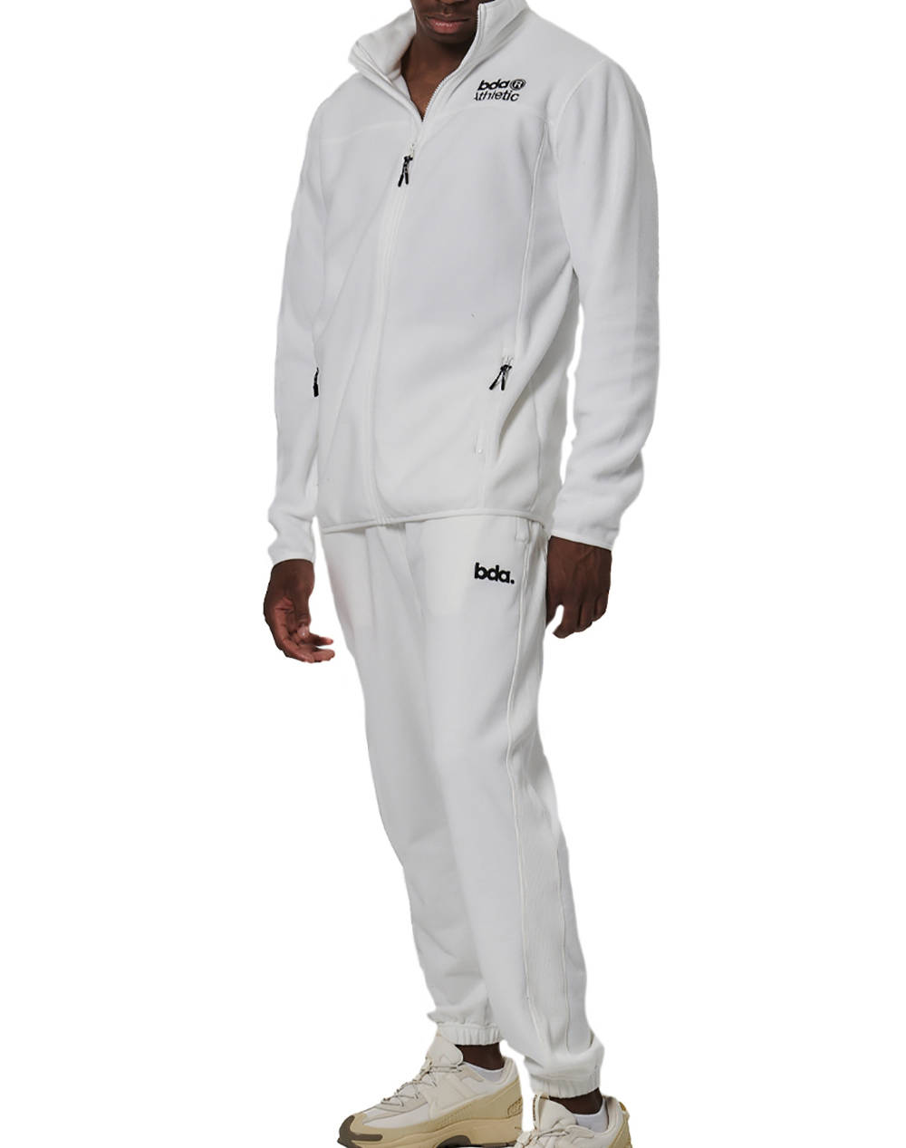 BODY ACTION MEN''S FULL-ZIP POLAR FLEECE 073524-01-WHITE OFF OffWhite φωτογραφία