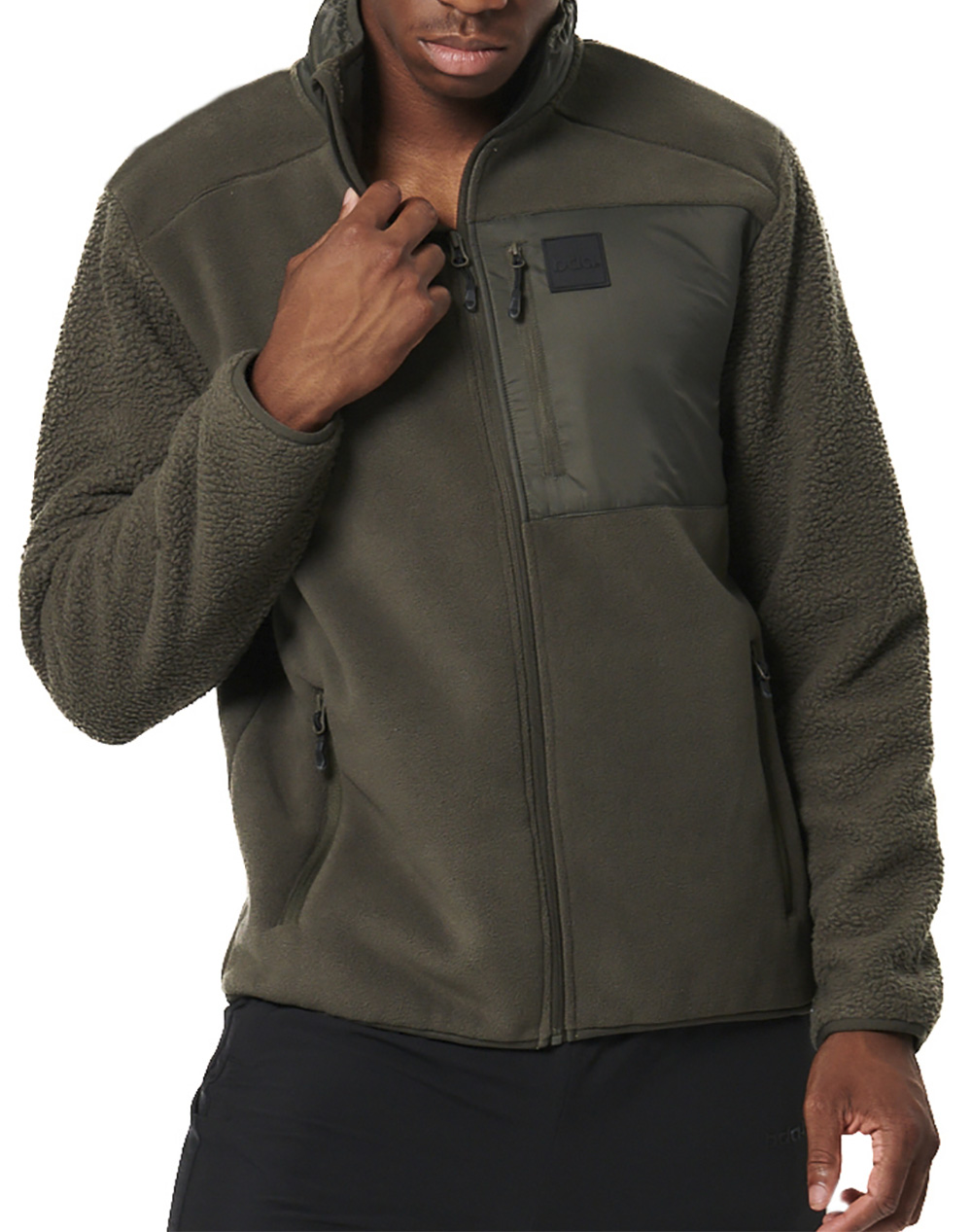 BODY ACTION MEN''S SHERPA-FLEECE JACKET 073531-01-KHAKI Khaki