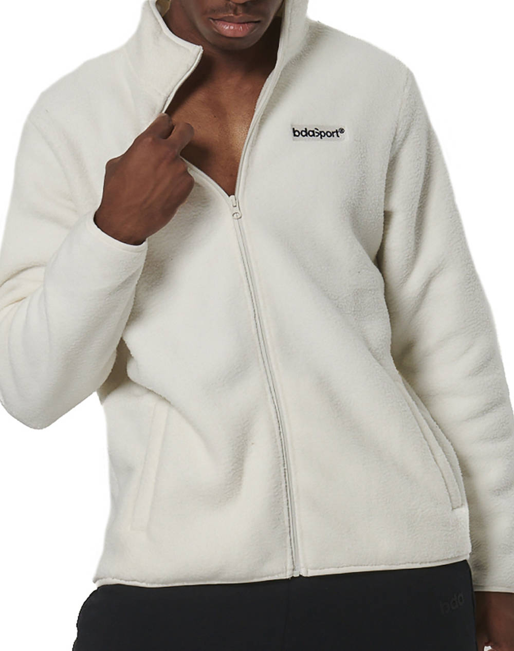 BODY ACTION MEN''S FULL-ZIP SHERPA FLEECE 073526-01-ARCTIC WOLF ECRU Ecru
