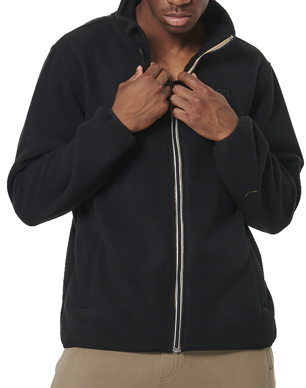 BODY ACTION BODY ACTION MEN''S BOUCLE-FLEECE JACKET 073522-01-BLACK Black