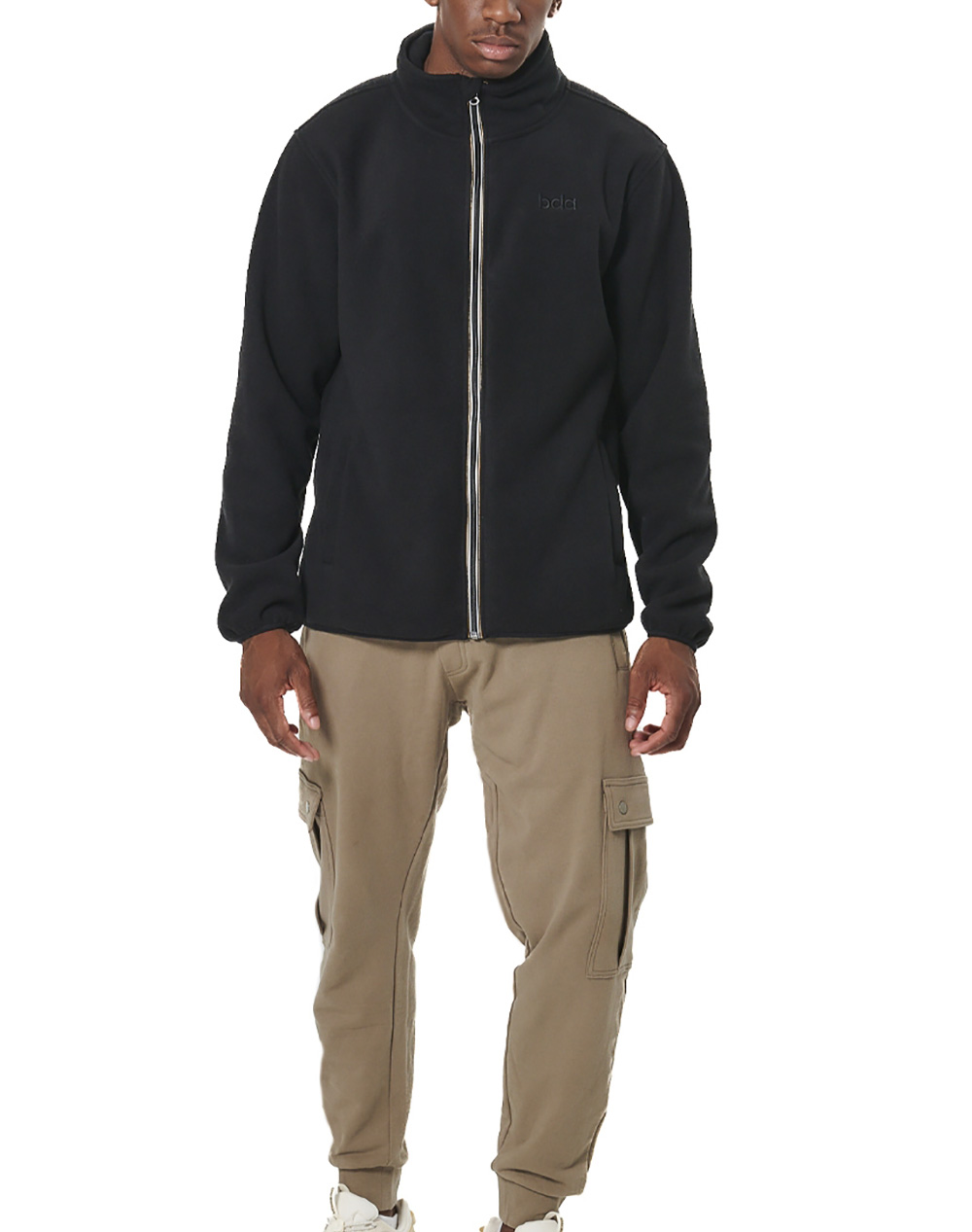 BODY ACTION MEN''S BOUCLE-FLEECE JACKET 073522-01-BLACK Black φωτογραφία