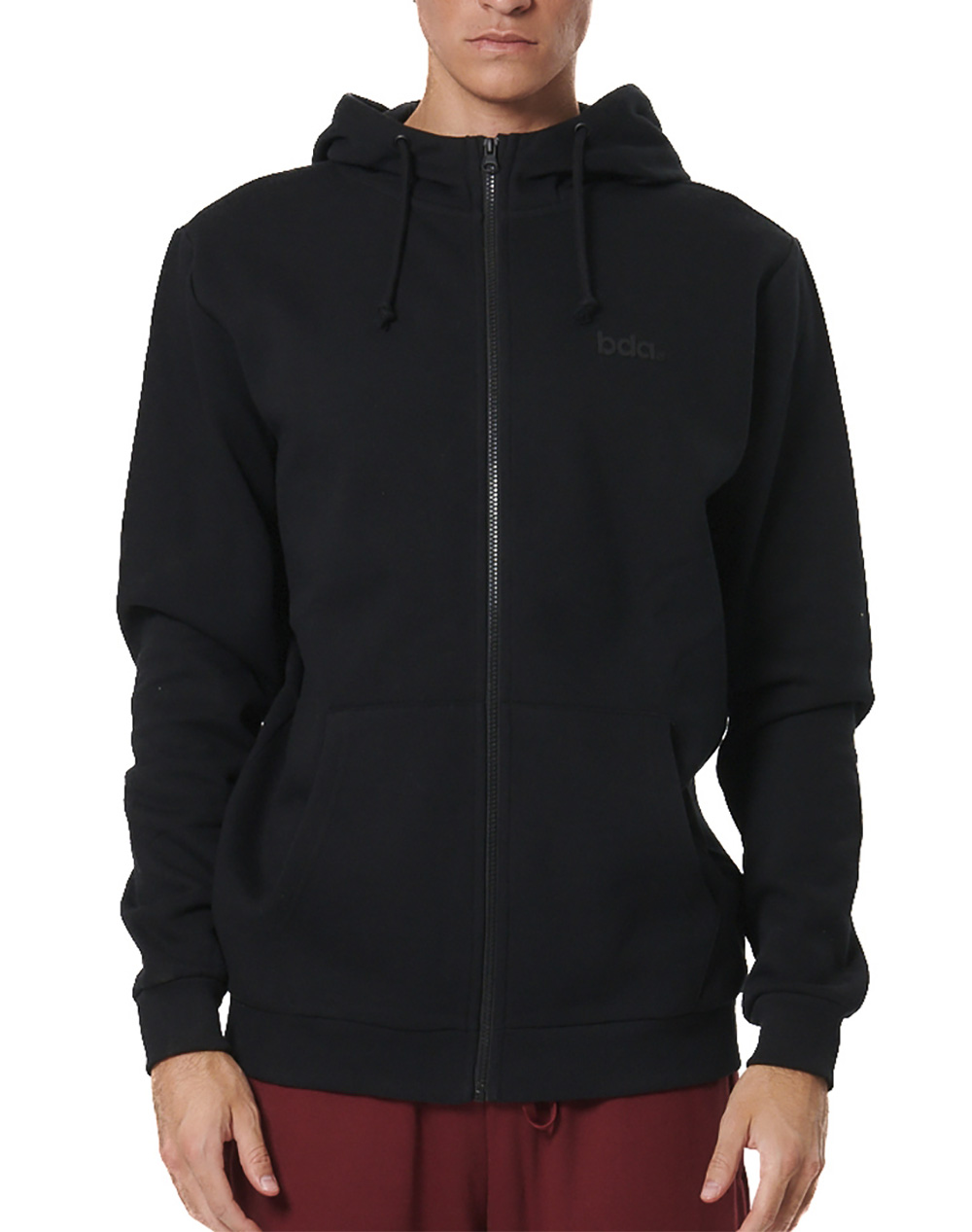 BODY ACTION BODY ACTION MEN''S FLEECE FULL-ZIP HOODIE 073520-01-BLACK Black