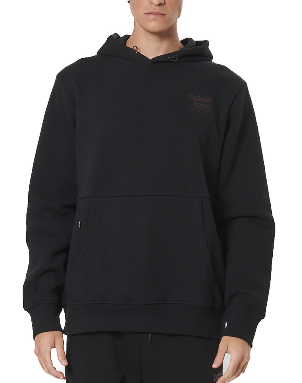 BODY ACTION MEN''S SOFT FLEECE HOODIE 063514-01-BLACK Black