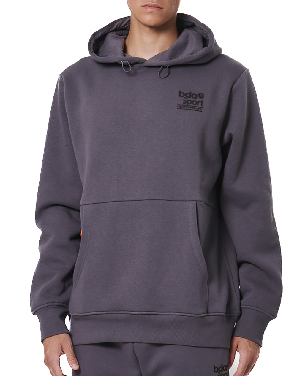 BODY ACTION MEN''S SOFT FLEECE HOODIE 063514-01-BOULEVARD GREY DarkGray