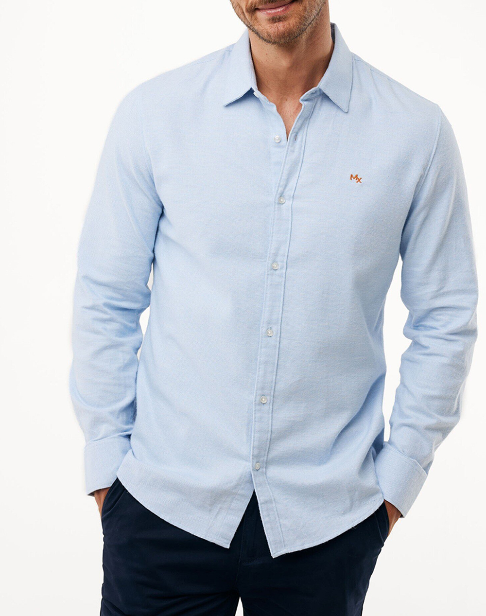 MEXX Brushed micro check shirt MF007202753M-144211 LightBlue