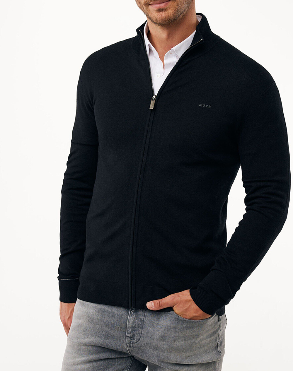 MEXX HERMON Knitted full zip sweater MF006604453M-193911 Black