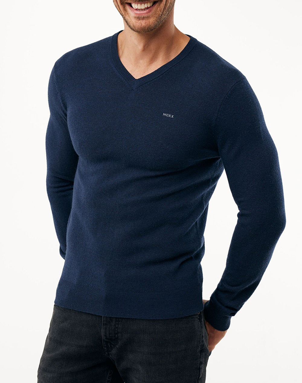 MEXX ELBRUS Wool cashmere v-neck sweater MF006607953M-193923 NavyBlue