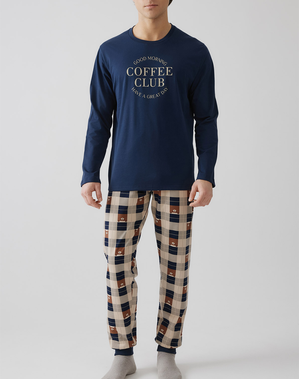 MINERVA ΠΥΖ.ΑΝΔΡ.PRINTED SWEAT COFFEΕ 90-71266-100 DarkBlue