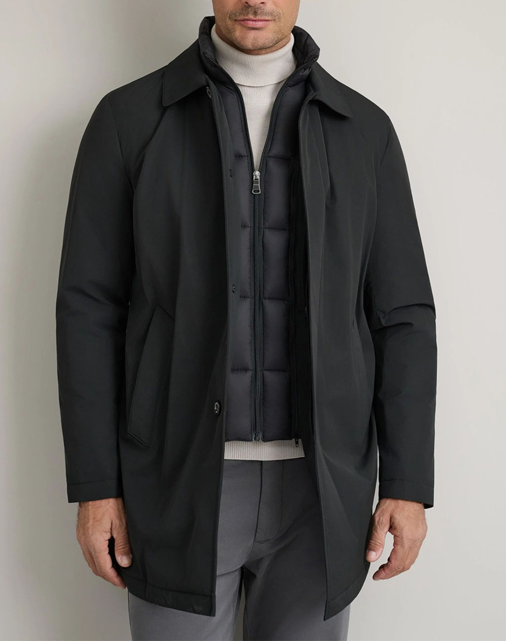 NAVY&GREEN ΤΖΑΚΕΤ ΜΕ ΑΠΟΣΠΩΜΕΝΟ ΓΙΛΕΚΟ 24HS.012.1-BLACK Black