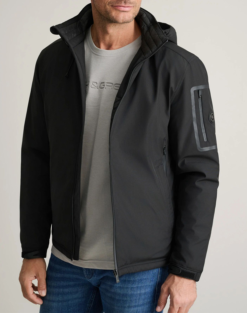 NAVY&GREEN ΤΖΑΚΕΤ 24WE.182-BLACK Black