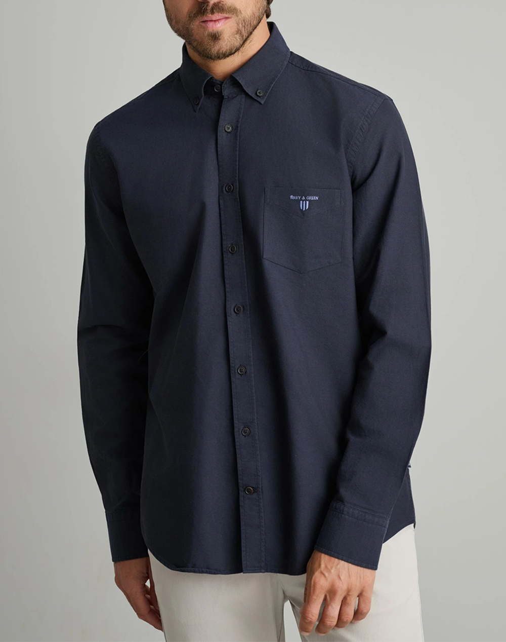 NAVY&GREEN ΠΟΥΚΑΜΙΣΟ 24NG.KR130/1Β.1-DARK BLUE DarkBlue