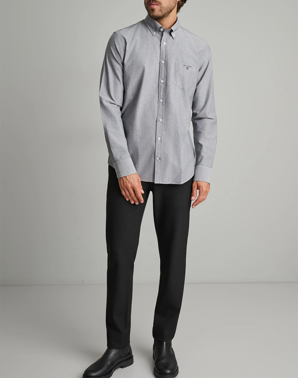 NAVY&GREEN ΠΟΥΚΑΜΙΣΟ 24NG.KR130/1Β.1-MD GREY Gray φωτογραφία