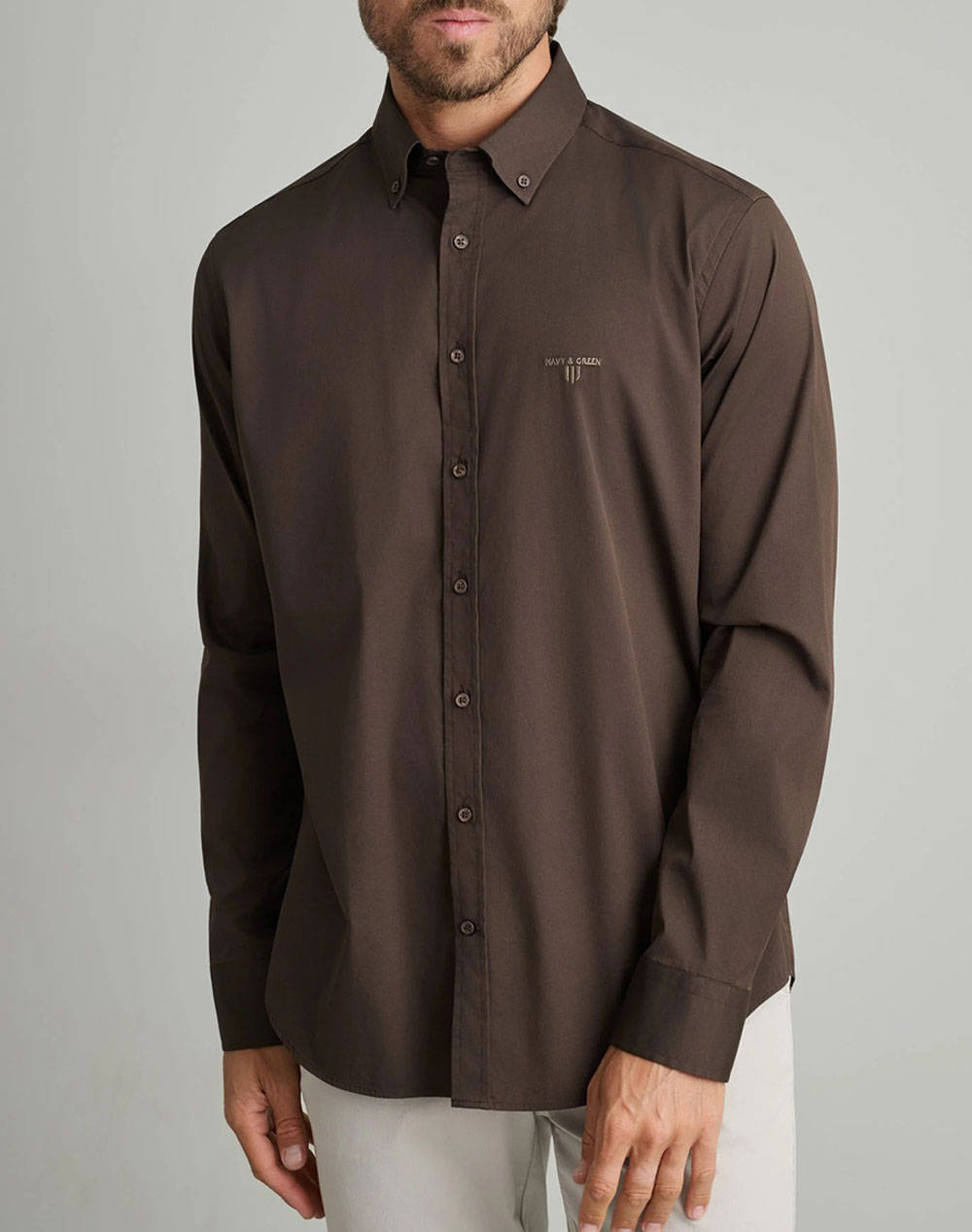 NAVY&GREEN NAVY&GREEN ΠΟΥΚΑΜΙΣΟ 24NG.SD61/1B.7-CHOCOLATE BROWN Chocolate