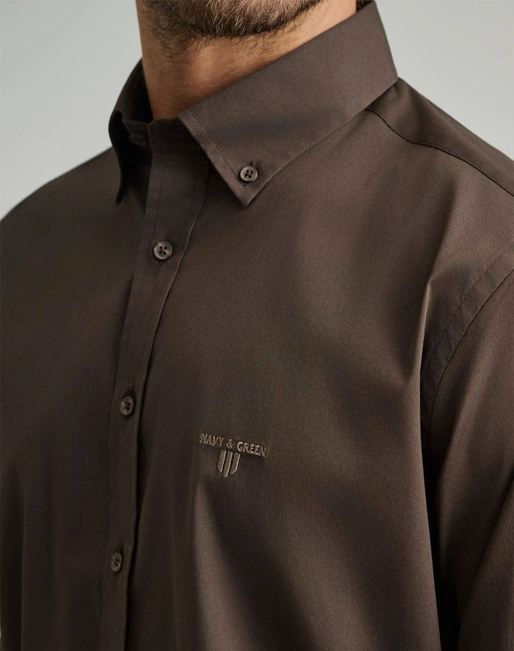 NAVY&GREEN ΠΟΥΚΑΜΙΣΟ 24NG.SD61/1B.7-CHOCOLATE BROWN Chocolate φωτογραφία