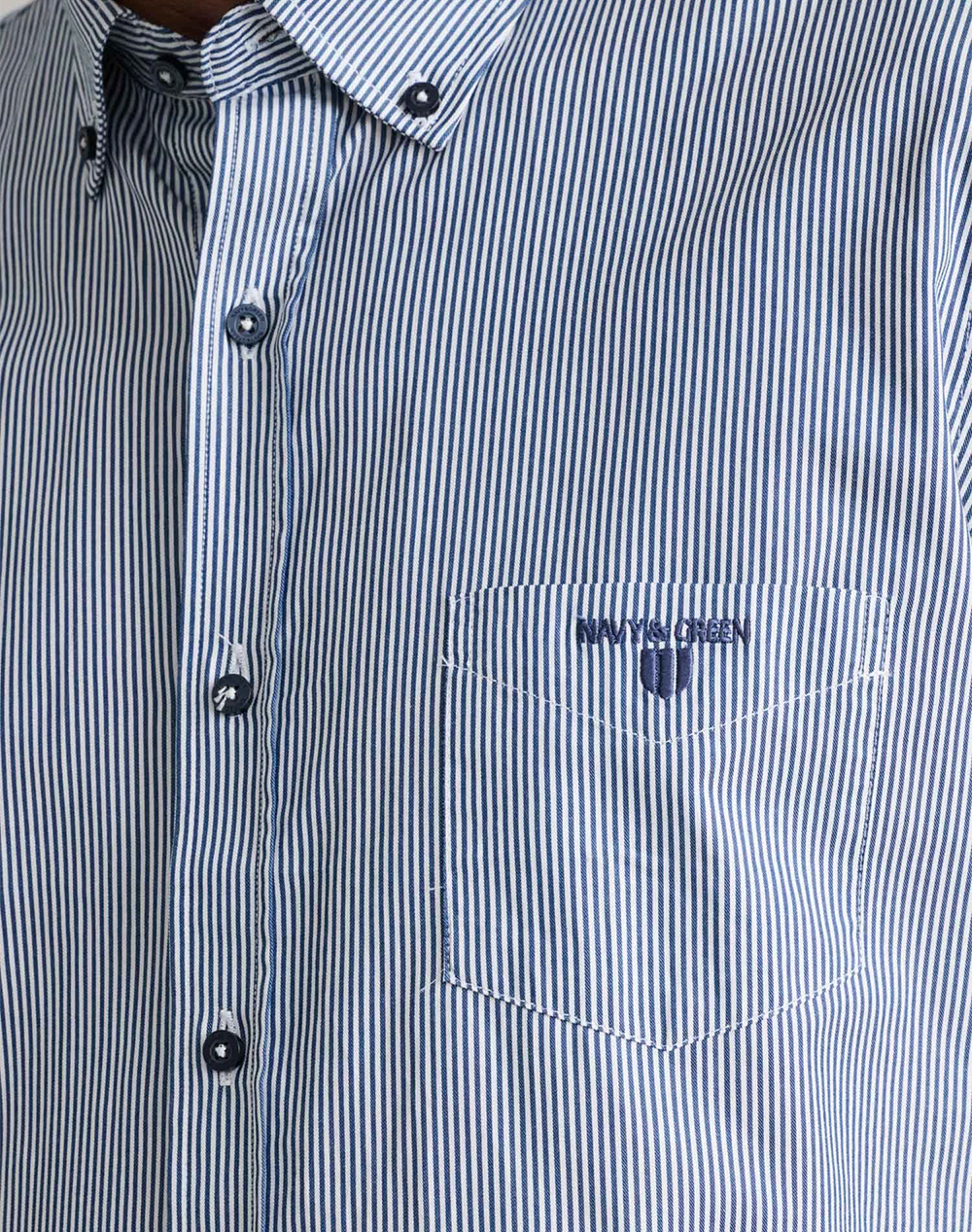 NAVY&GREEN ΠΟΥΚΑΜΙΣΟ COMFORT FIT 24NG.BX128/1B.4/R-WHITE/DEEP BLUE Blue φωτογραφία