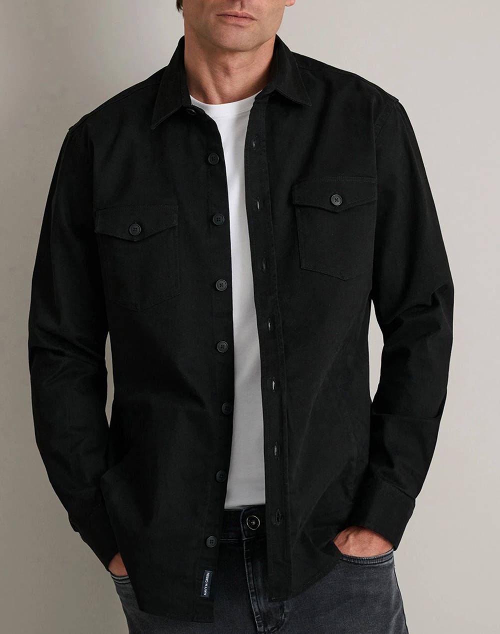 NAVY&GREEN NAVY&GREEN ΠΟΥΚΑΜΙΣΟ COMFORT FIT, OVERSHIRT 24NG.TS03/OS-BLACK Black