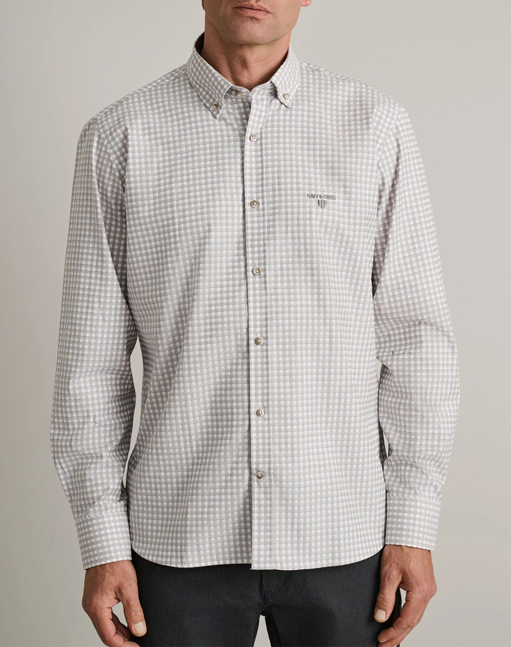 NAVY&GREEN ΠΟΥΚΑΜΙΣΟ COMFORT FIT 24NG.EK059/1B-GREIGE/WHITE Mixed