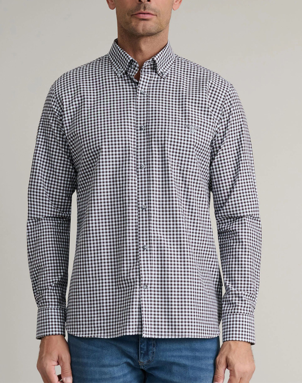 NAVY&GREEN ΠΟΥΚΑΜΙΣΟ COMFORT FIT 24NG.CS85/1B-BROWN/OFF WHITE Mixed