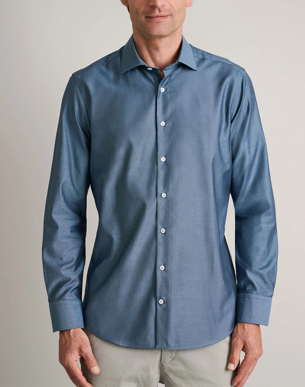 NAVY&GREEN ΠΟΥΚΑΜΙΣΟ COMFORT FIT 24NG.EK049/NGM-BLUE/LT BLUE SteelBlue