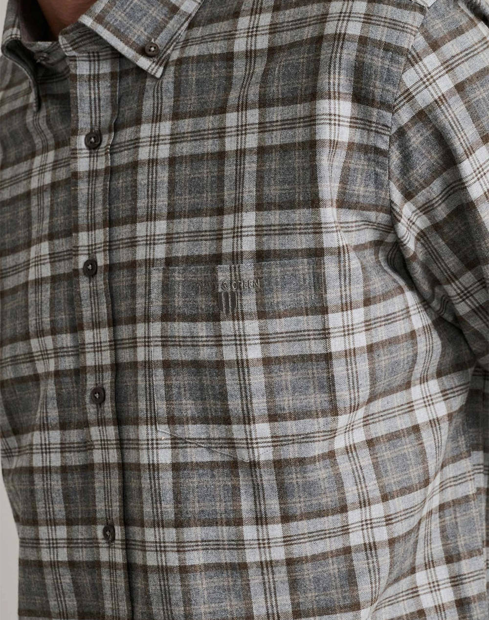 NAVY&GREEN ΠΟΥΚΑΜΙΣΟ COMFORT FIT 24NG.CA266/1B-GREY/LT GREY/BLUE LightGray φωτογραφία