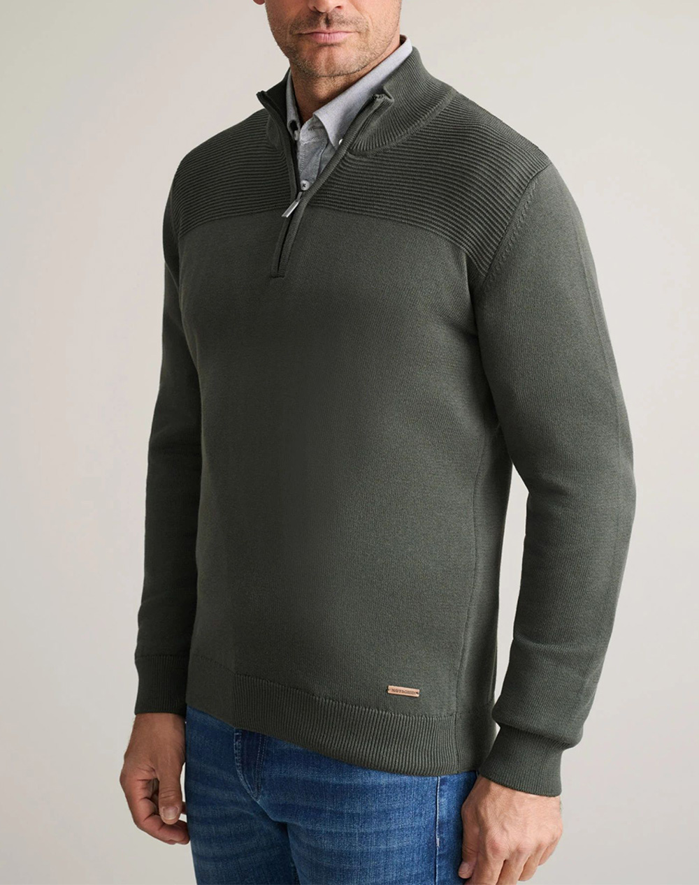 NAVY&GREEN ΠΛΕΚΤΟ-10GG COTTON 24YM.1020/1LZ-DEEPEST GREEN Khaki