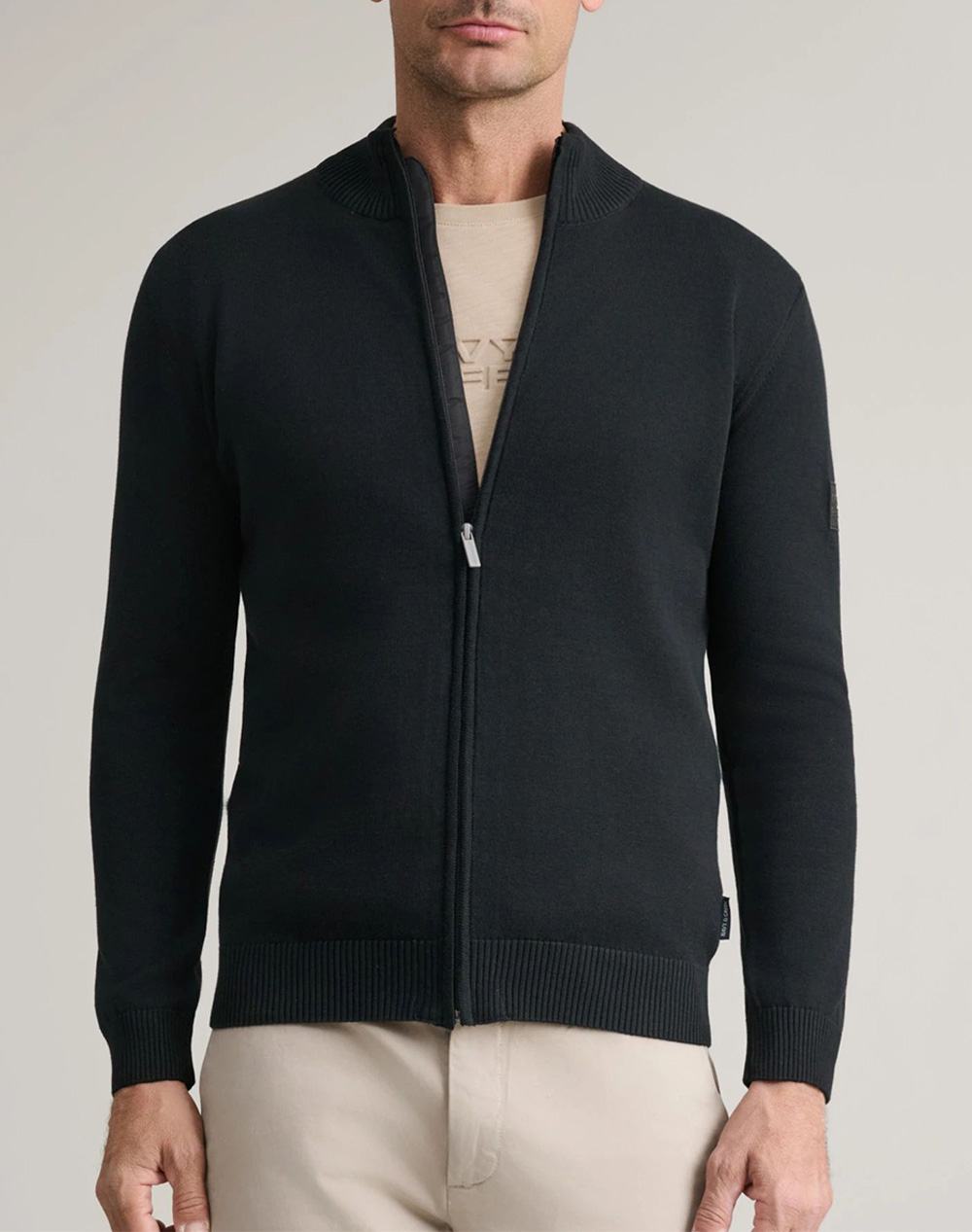 NAVY&GREEN ΖΑΚΕΤΑ ΠΛΕΚΤΗ-12GG COTTON 24YM.998/GZ.1-BLACK Black