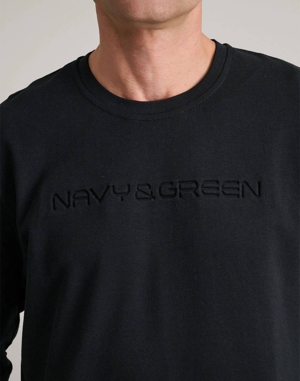 NAVY&GREEN ΜΠΛΟΥΖΑ ΛΑΙΜΟΚΟΨΗ M/M 24TU.344/R-BLACK Black φωτογραφία