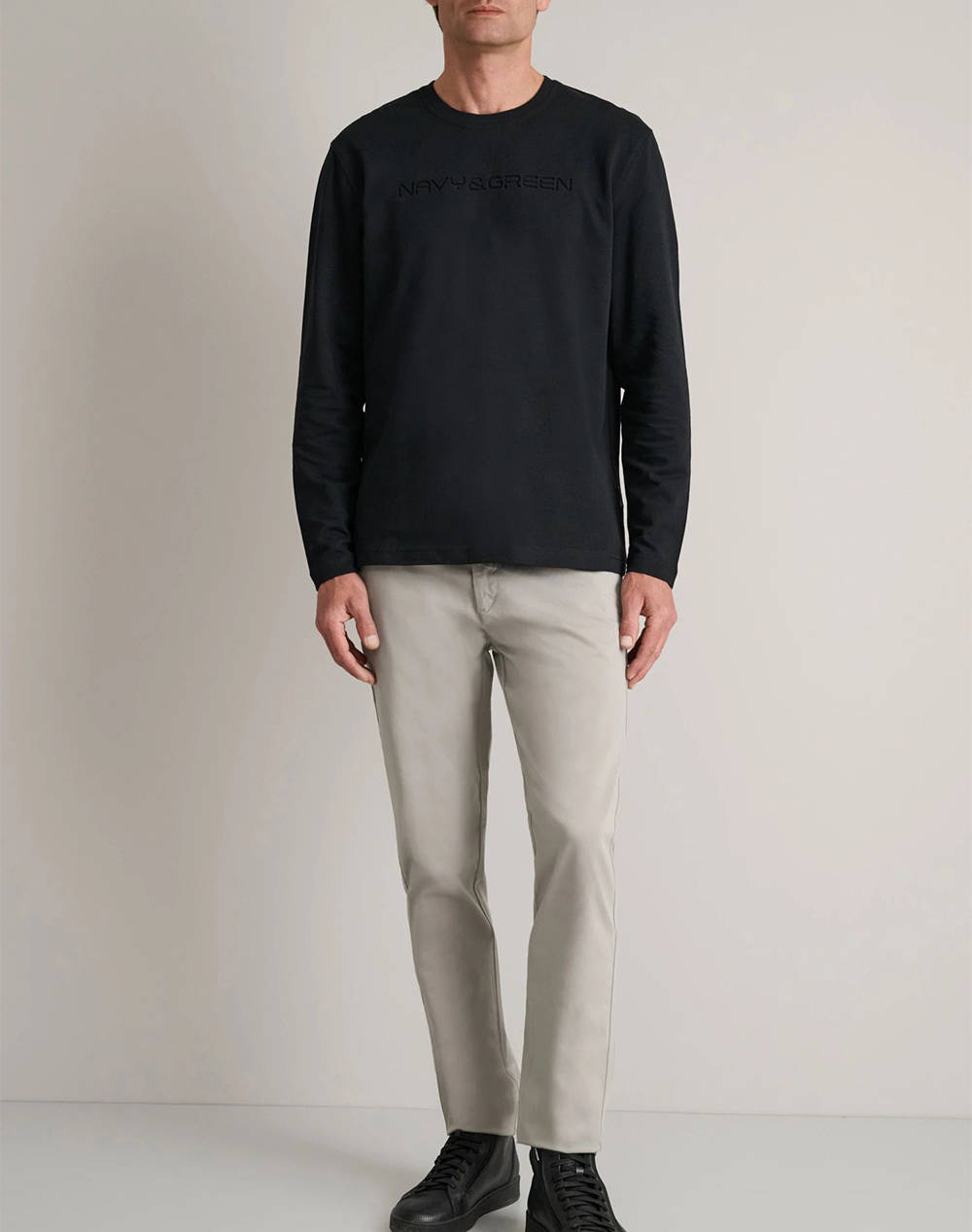 NAVY&GREEN ΜΠΛΟΥΖΑ ΛΑΙΜΟΚΟΨΗ M/M 24TU.344/R-BLACK Black φωτογραφία