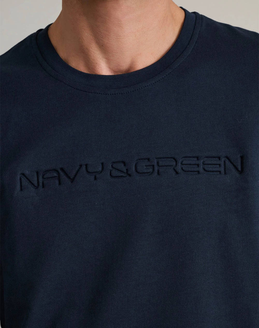 NAVY&GREEN ΜΠΛΟΥΖΑ ΛΑΙΜΟΚΟΨΗ M/M 24TU.344/R-MARINE BLUE DarkBlue φωτογραφία