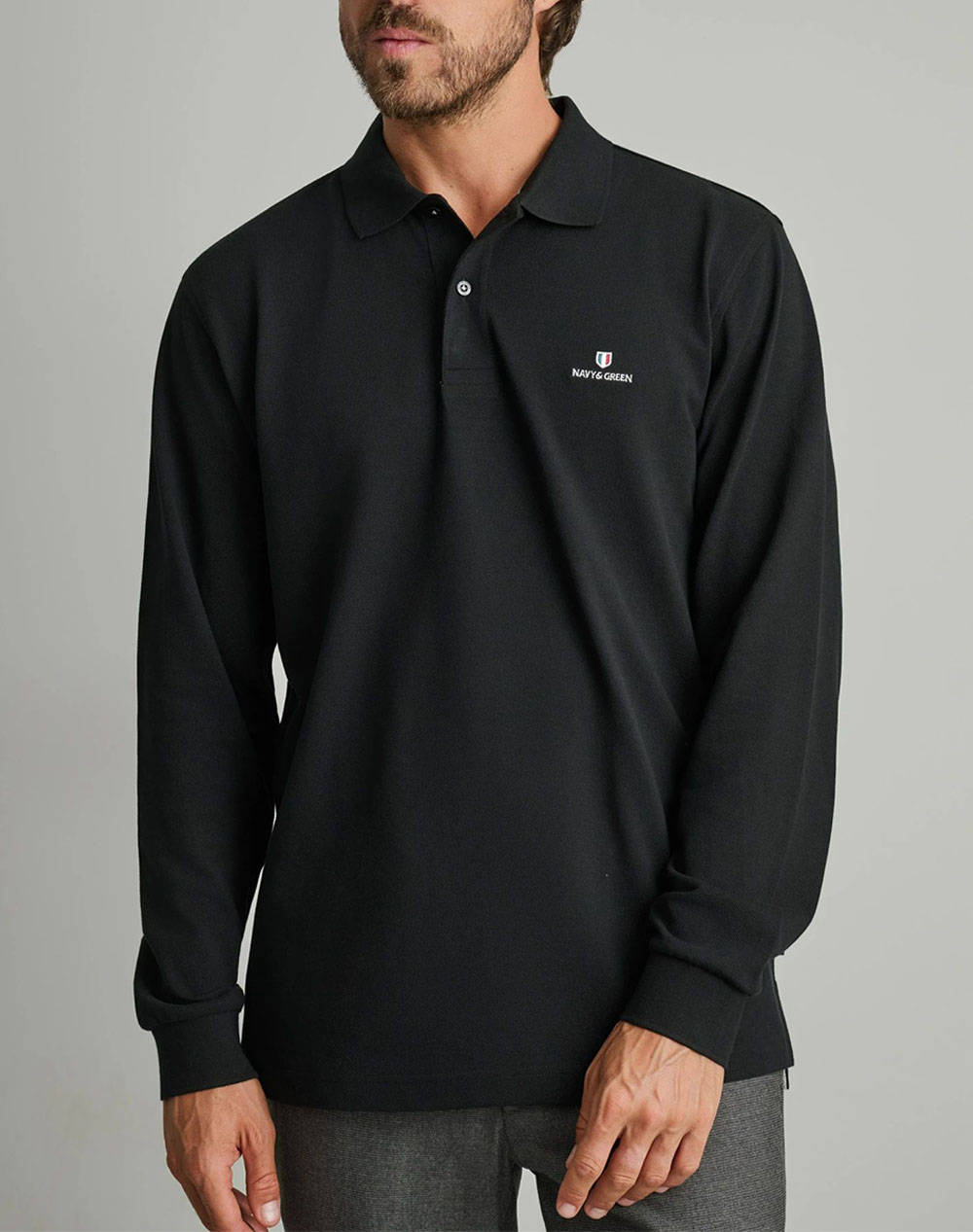 NAVY&GREEN POLO ΜΠΛΟΥΖΑΚΙ \ 24GE.500.8-BLACK Black