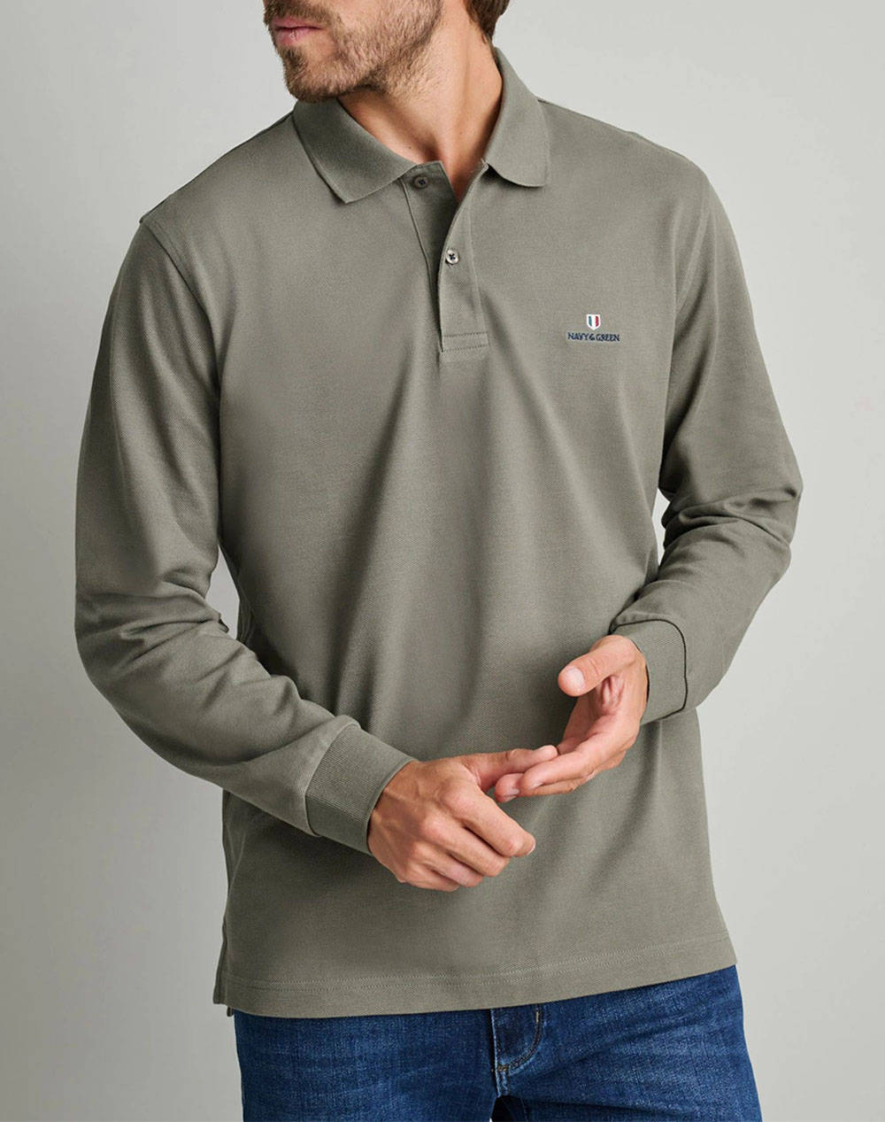 NAVY&GREEN POLO ΜΠΛΟΥΖΑΚΙ \ 24GE.500.8-GREEN LEAF Khaki