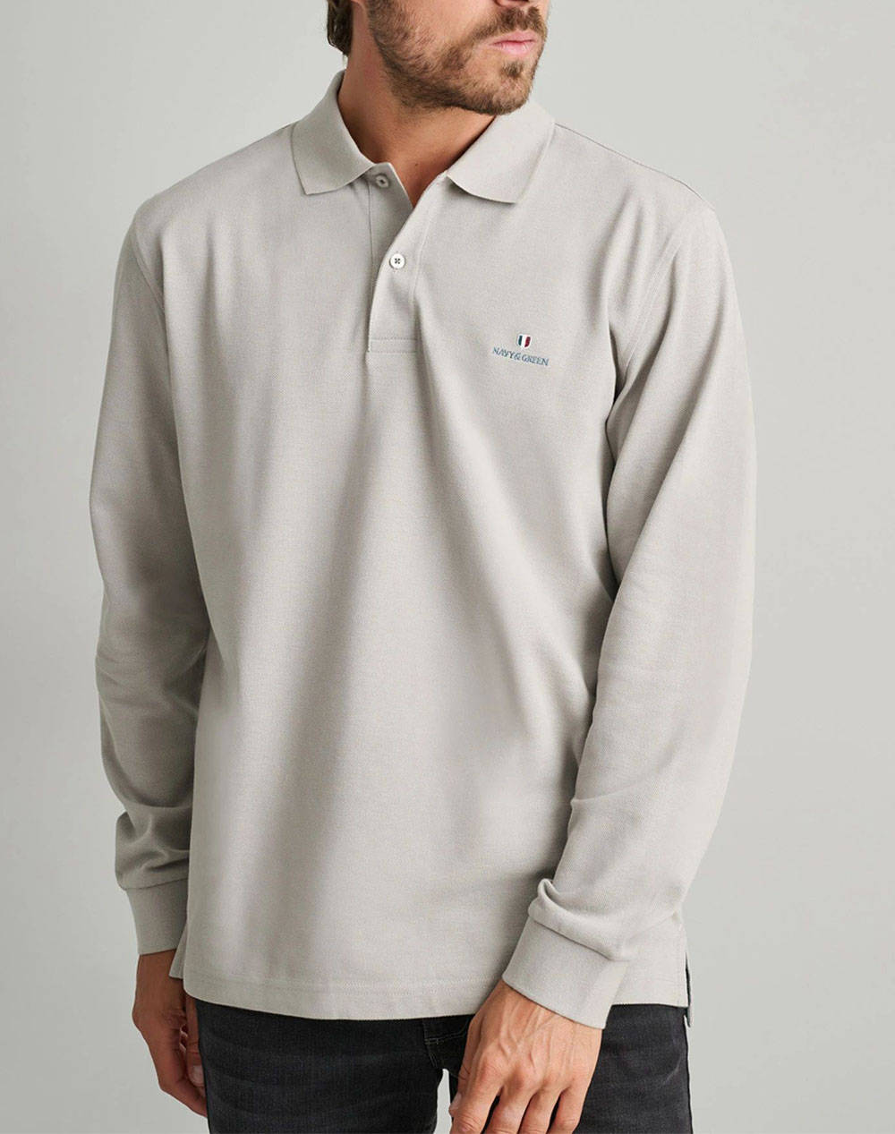NAVY&GREEN POLO ΜΠΛΟΥΖΑΚΙ \ 24GE.500.8-GREY STONE LightGray