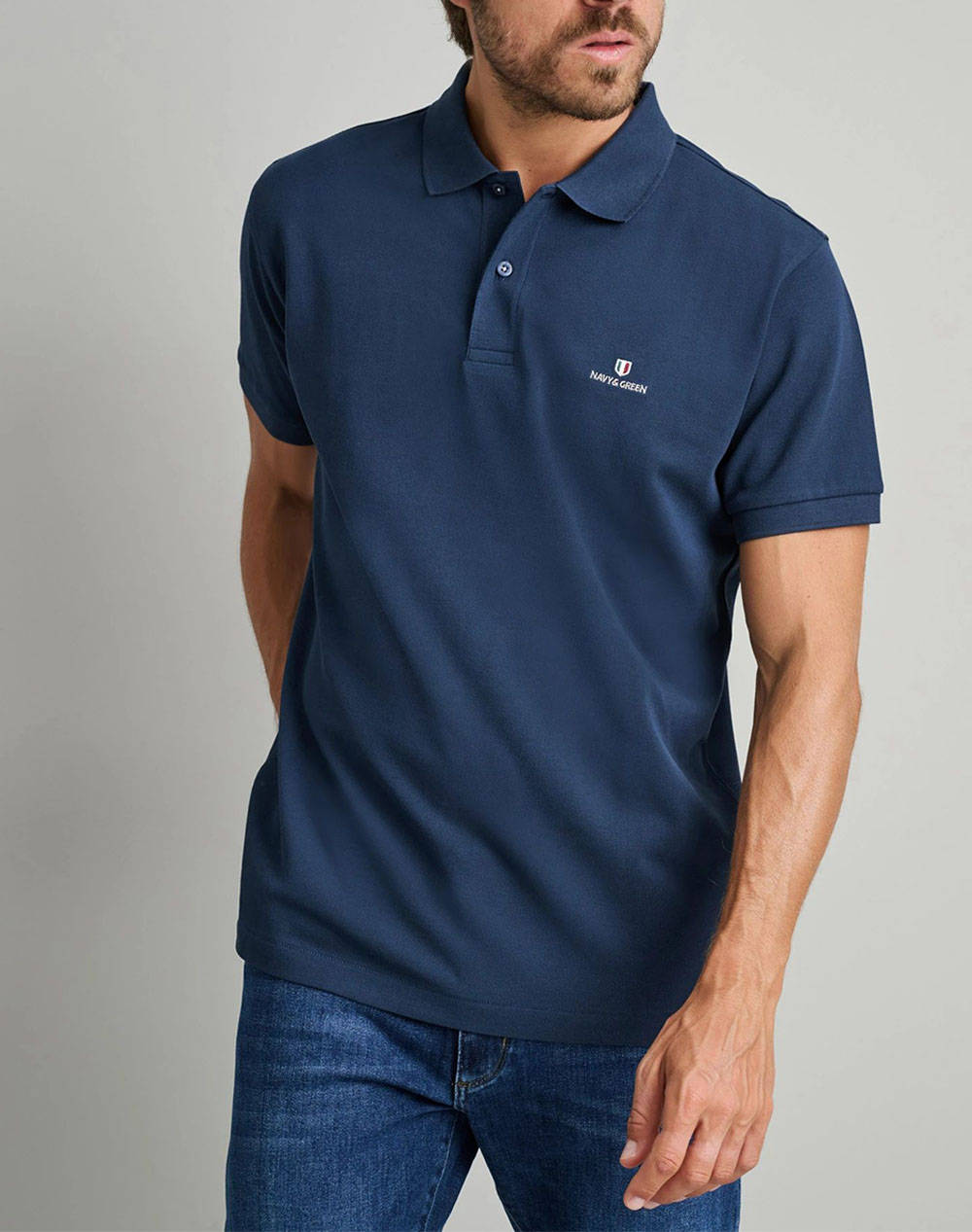 NAVY&GREEN POLO ΜΠΛΟΥΖΑΚΙ 24GE.511/SS.1-Midnight Navy DarkBlue