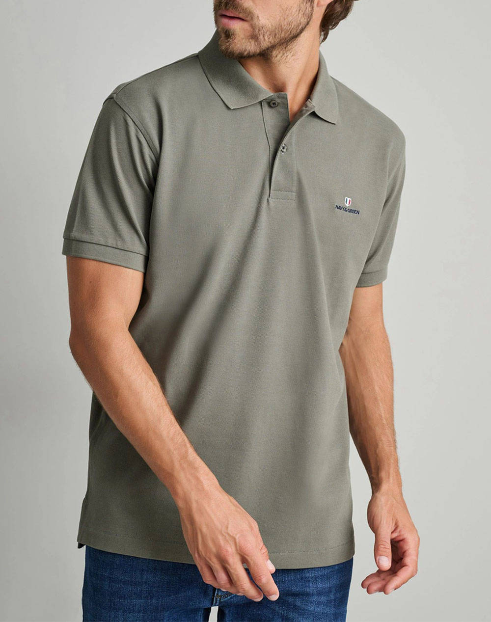 NAVY&GREEN POLO ΜΠΛΟΥΖΑΚΙ 24GE.511/SS.1-GREEN LEAF Khaki
