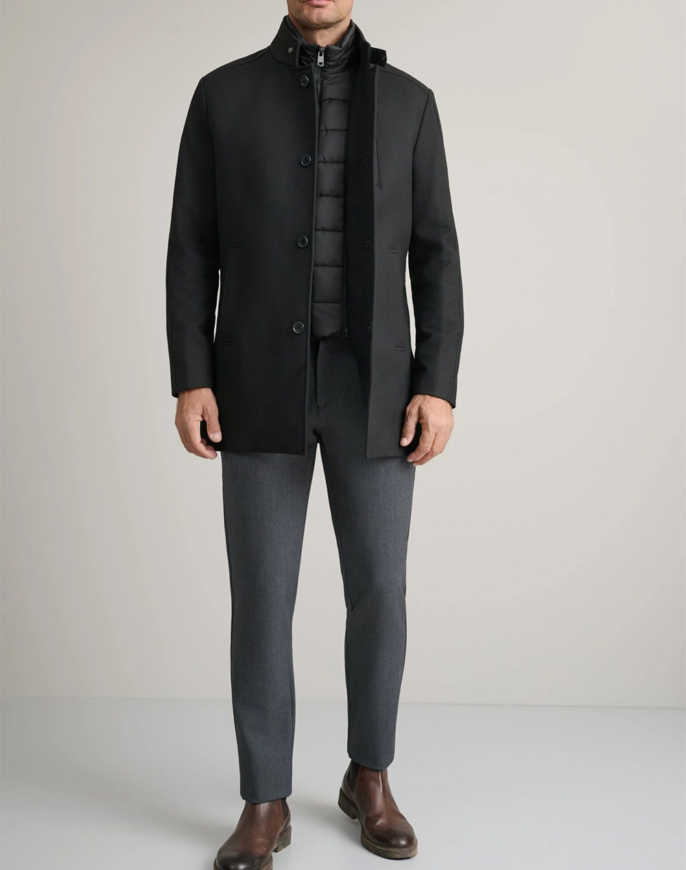 NAVY&GREEN ΗΜΙΠΑΛΤΟ 24DD.040.2-BLACK Black φωτογραφία