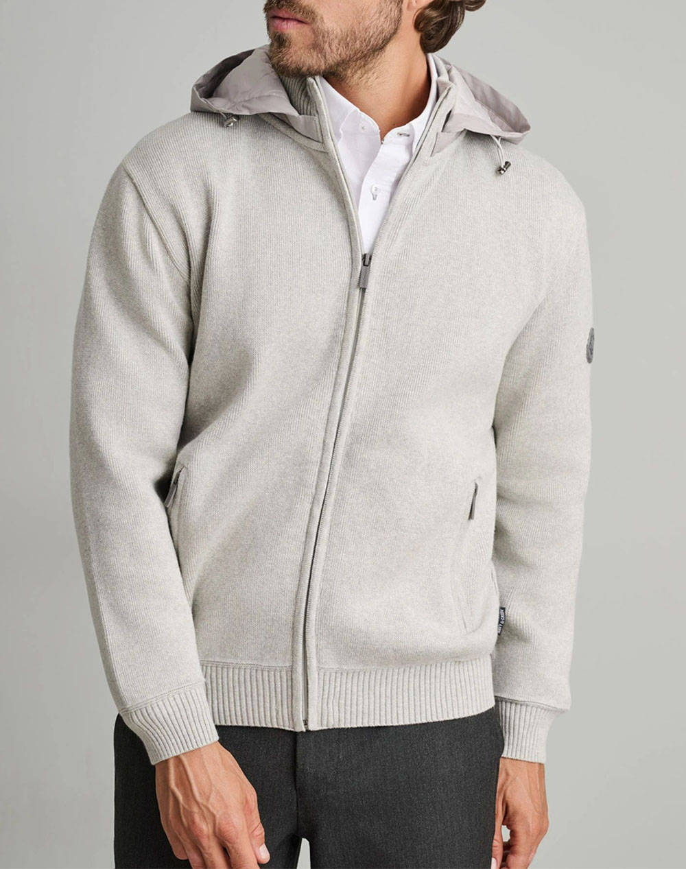 NAVY&GREEN ΖΑΚΕΤΑ ΠΛΕΚΤΗ 24YM.979/GZH.2-LT GREY LightGray