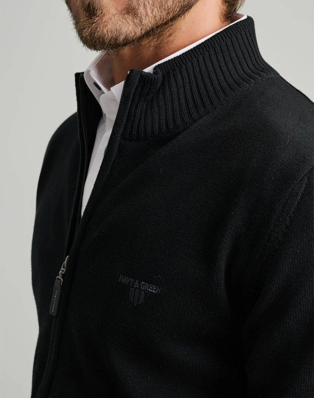NAVY&GREEN ΖΑΚΕΤΑ ΠΛΕΚΤΗ 24YM.454/GZ.6-BLACK Black φωτογραφία