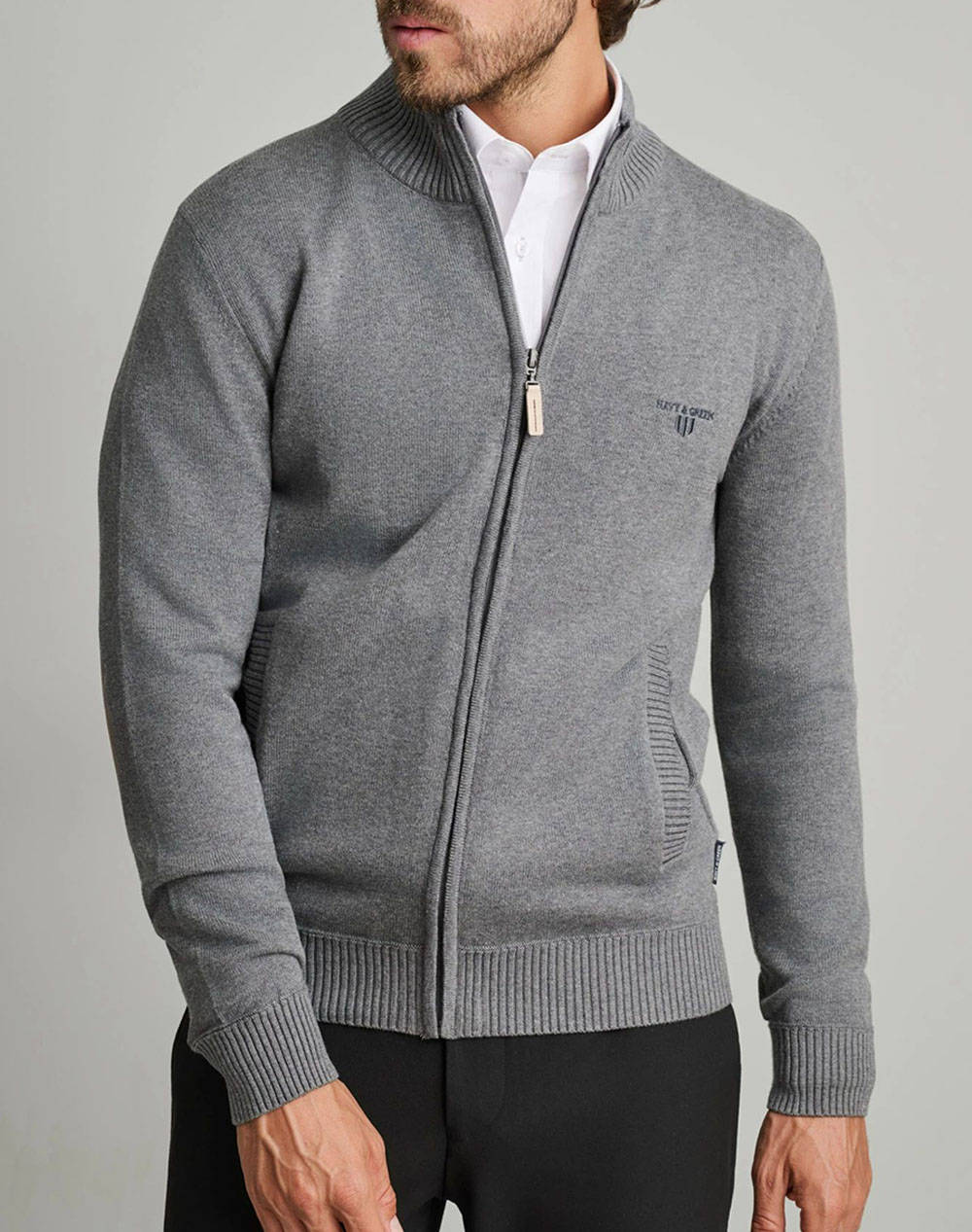 NAVY&GREEN ΖΑΚΕΤΑ ΠΛΕΚΤΗ 24YM.454/GZ.6-LEADEN GREY Gray