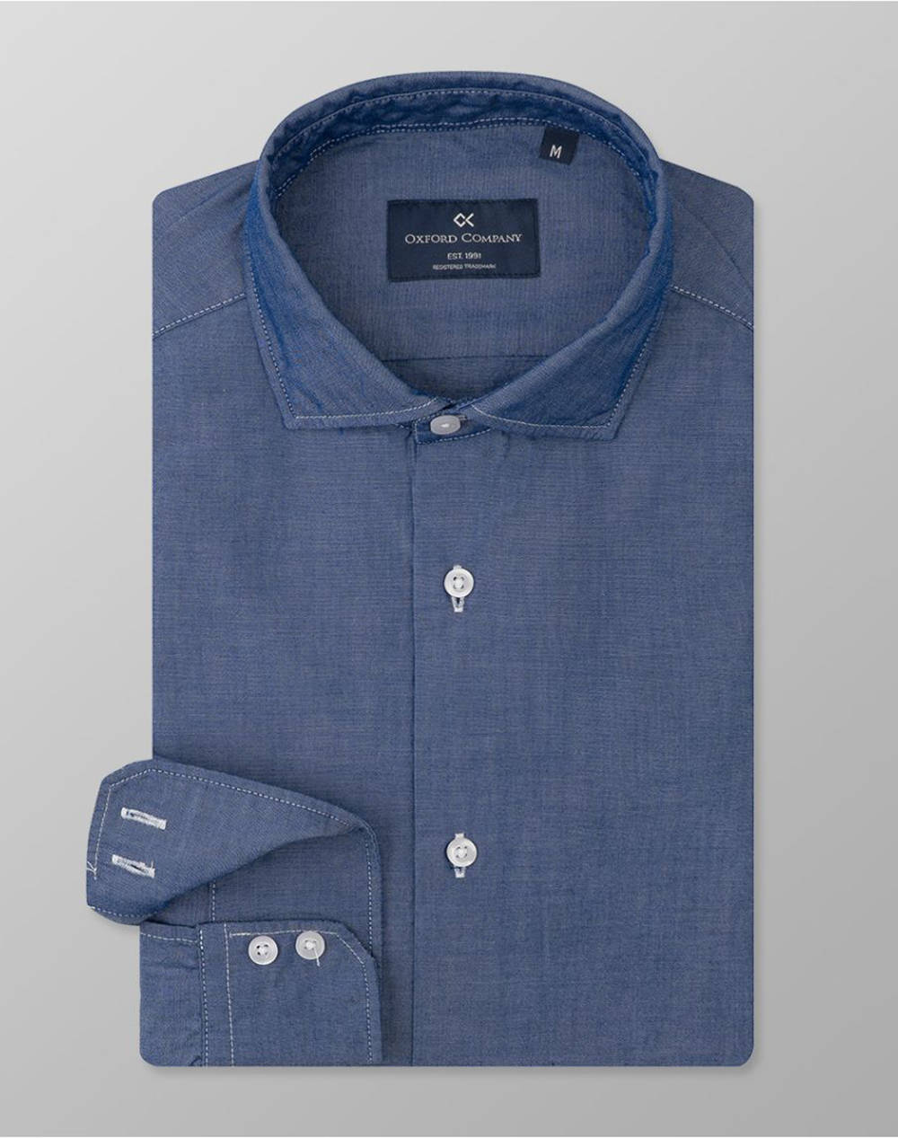OXFORD COMPANY OXFORD COMPANY ROMEO SLIM FIT ΠΟΥΚΑΜΙΣΟ J111-RY21.01-01 DenimBlue