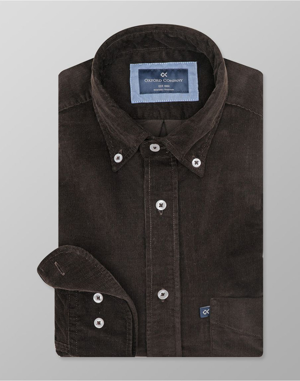 OXFORD COMPANY BUTTON DOWN 100%BAMBAKI ΥΠΟΚΑΜΙΣΟ K311-BY10.06-06 DarkBrown
